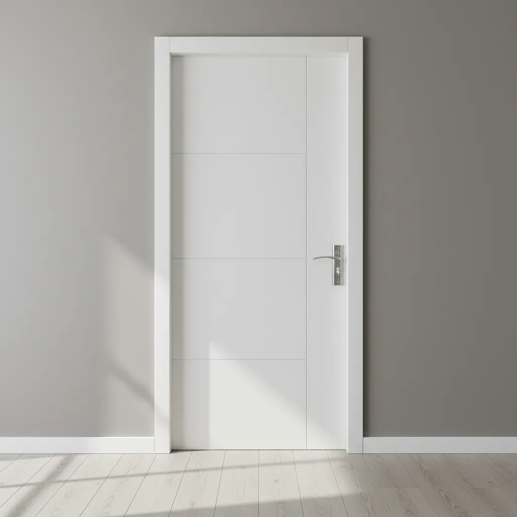 Puerta Interior HDF Lisa 4 Paneles con Marco Ajustable 10 cm 2,00 x 0,80 m