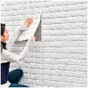 Placa Decorativa 3D Autoadhesiva 70cm x 77cm - Ladrillo Blanco