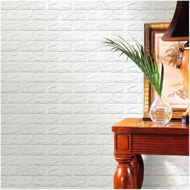 Placa Decorativa 3D Autoadhesiva 70cm x 77cm - Ladrillo Blanco