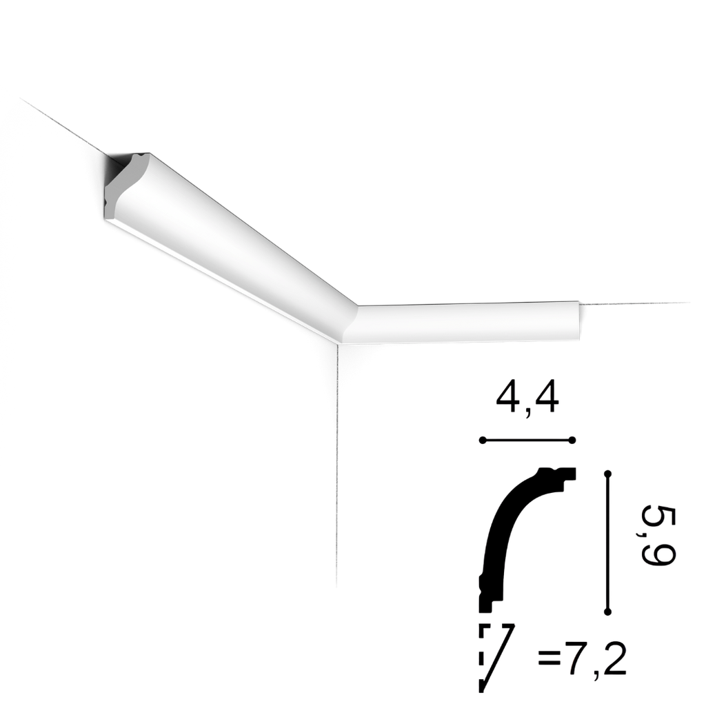 Moldura Perimetral Cornisa 43 - CB500 - 2m x 25mm x 20mm