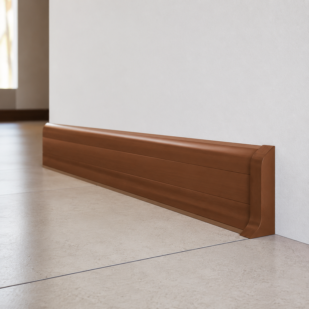 Terminal Derecho Zocalo PVC Plasbil Marrón