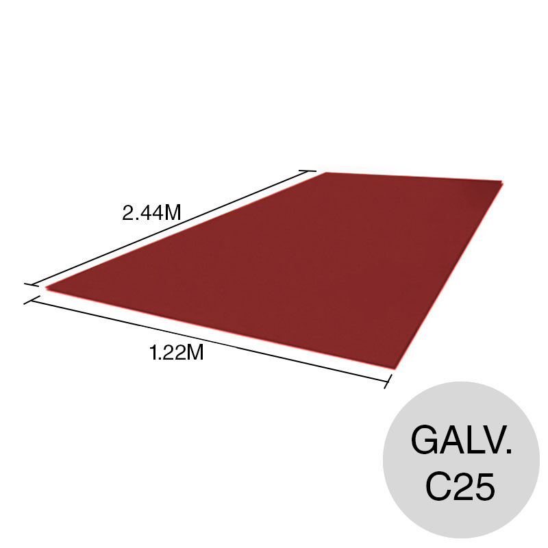 Chapa Lisa 1.2m x 1m - 0,45mm - Cal 25 Prepintada (Colores) ADL