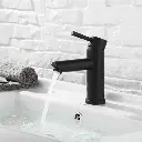 Grifería Monocomando Negro Mate Baño 18cm