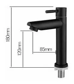 Grifería Monocomando Negro Mate Baño 18cm