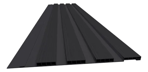 PVC Plasbil Wall Panel 3D RIP Decoracion Interior Negro 2.7m x 25cm