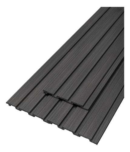 PVC Plasbil Wall Panel 3D RIP Decoracion Interior Negro 2.7m x 25cm