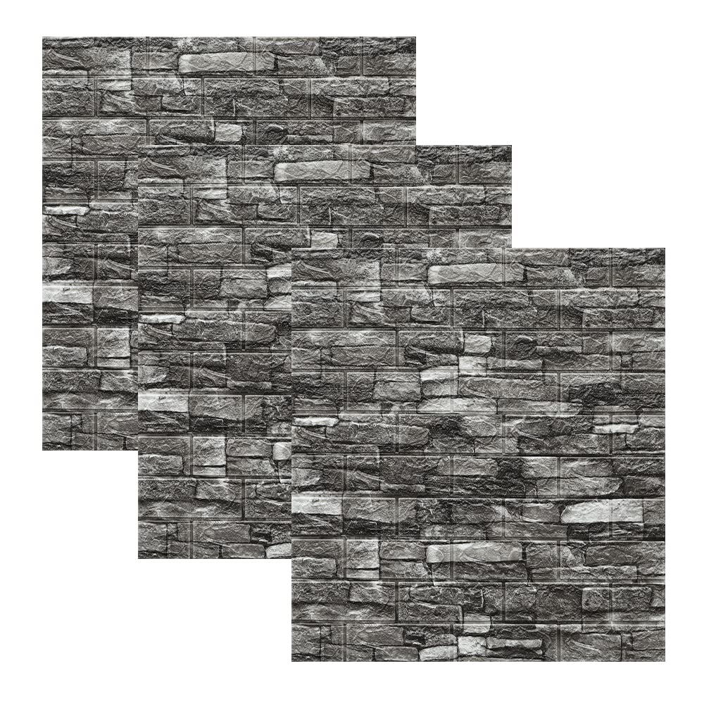 Placa Decorativa Adhesiva 70cm x 77cm - Piedra Negra