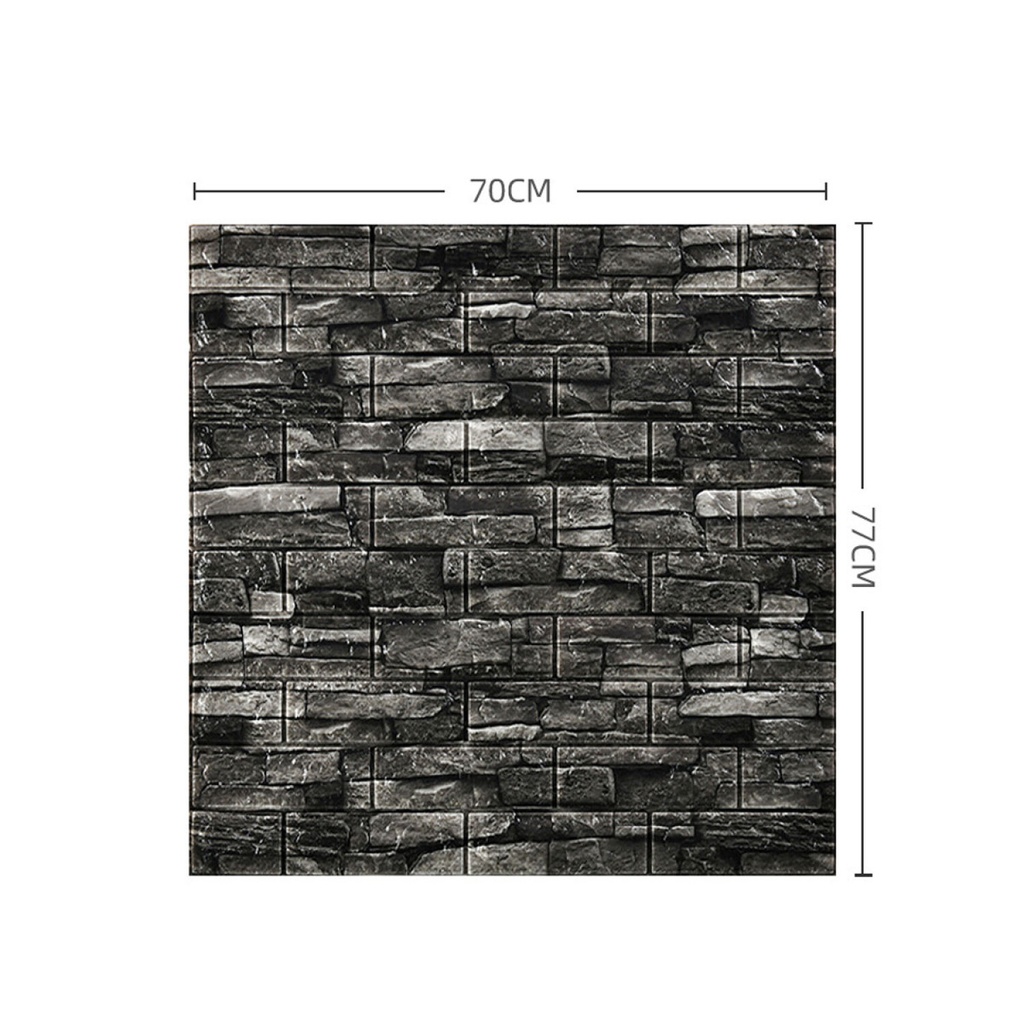 Placa Decorativa Adhesiva 70cm x 77cm - Piedra Negra