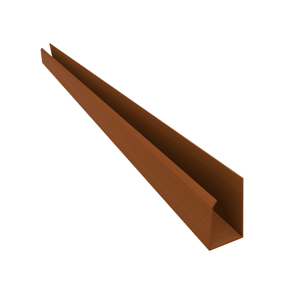 PVC Perimetral U Tipo J Marron x 6m - Plasbil