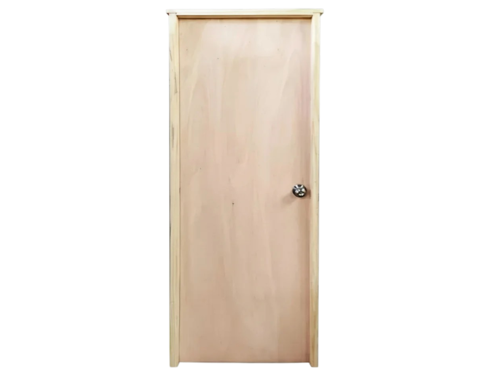 Puerta Interior Madera - 80cm x 2.05m Marco 10cm Izquierda