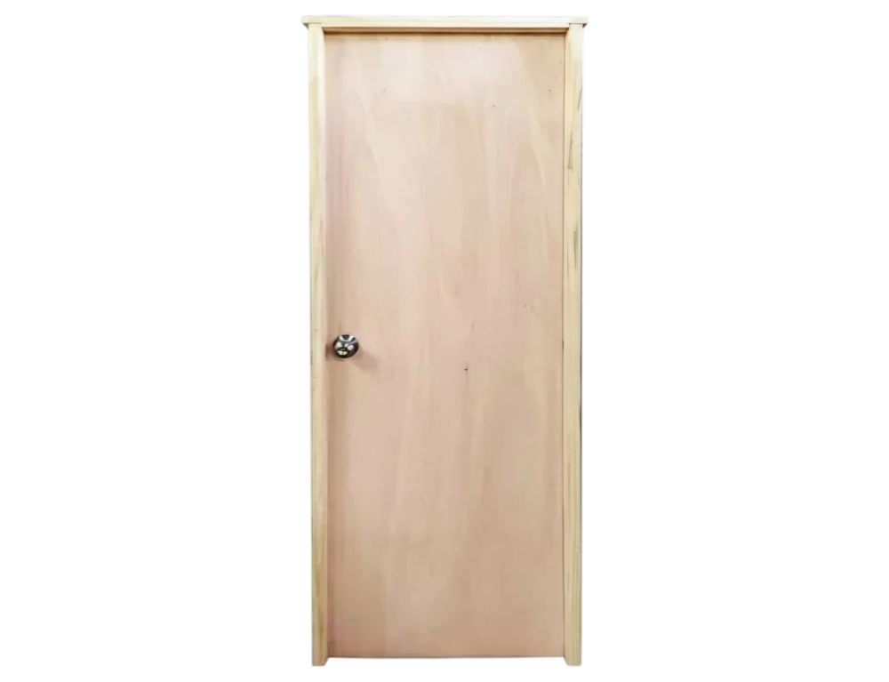Puerta Interior Madera Pino 80cm x 2.05m Marco 10cm Derecha
