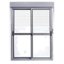 Aluminio Ventana Serie 25 - 150cm x 200cm + Monoblock PVC