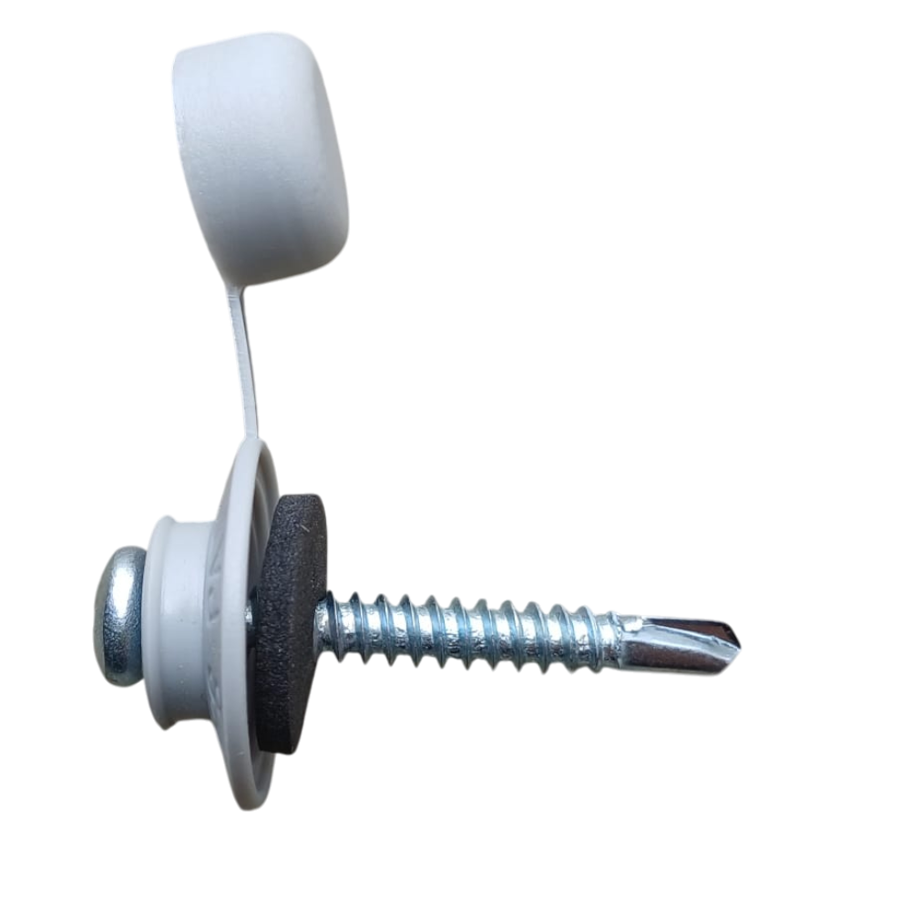 Tornillo para  Policarbonato C/Capuchón y Arandela PVC 1 1/2´´