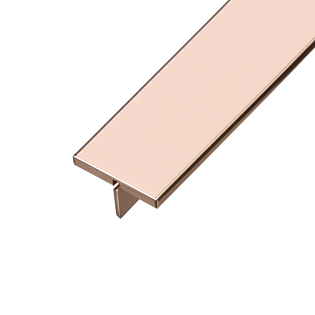 Perfil T Aluminio Bronce Bambú 3m x 5mm