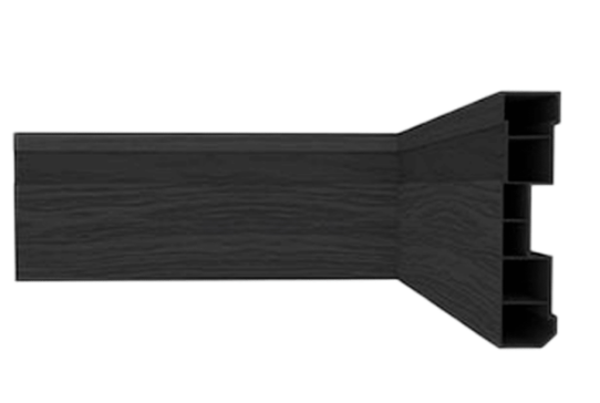 Zocalo Pvc  Nobre Negro 70mm x 2,4m