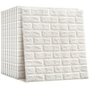 Placa Decorativa 3D Autoadhesiva 70cm x 77cm - Ladrillo Blanco