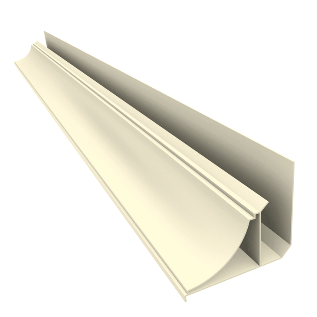 PVC Perimetral Media Caña Beige Nogal x 6m Plasbil