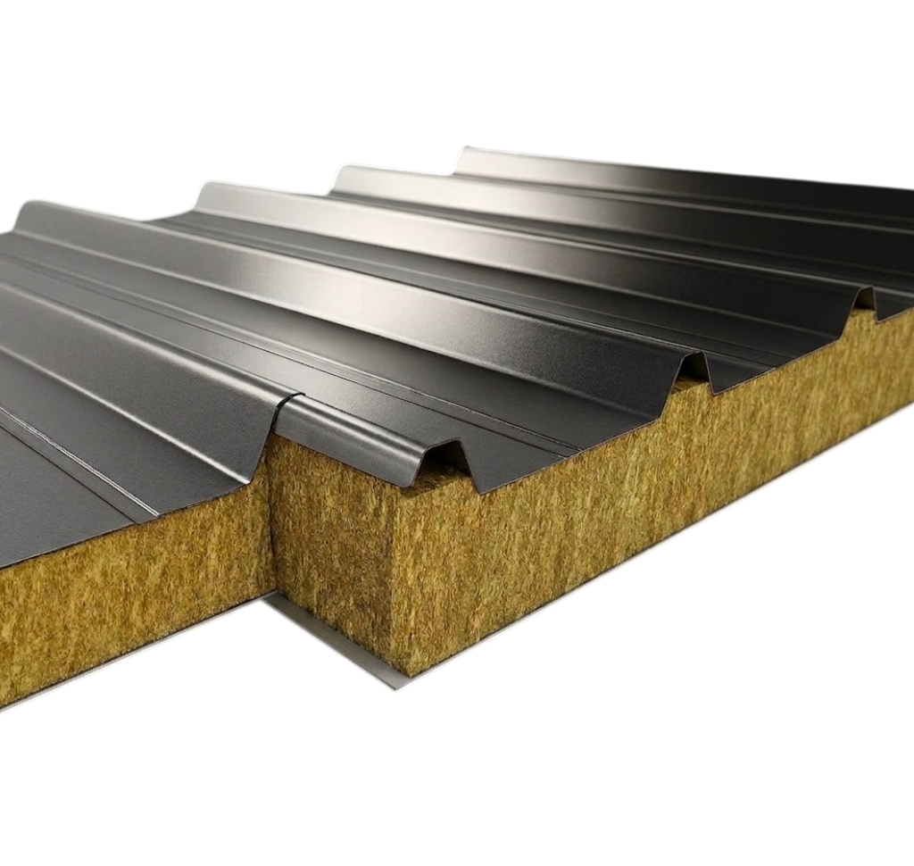 Termo Panel RF Trapezoidal Lana Roca 135/100 x 0.4 x 950mm RAL 3020