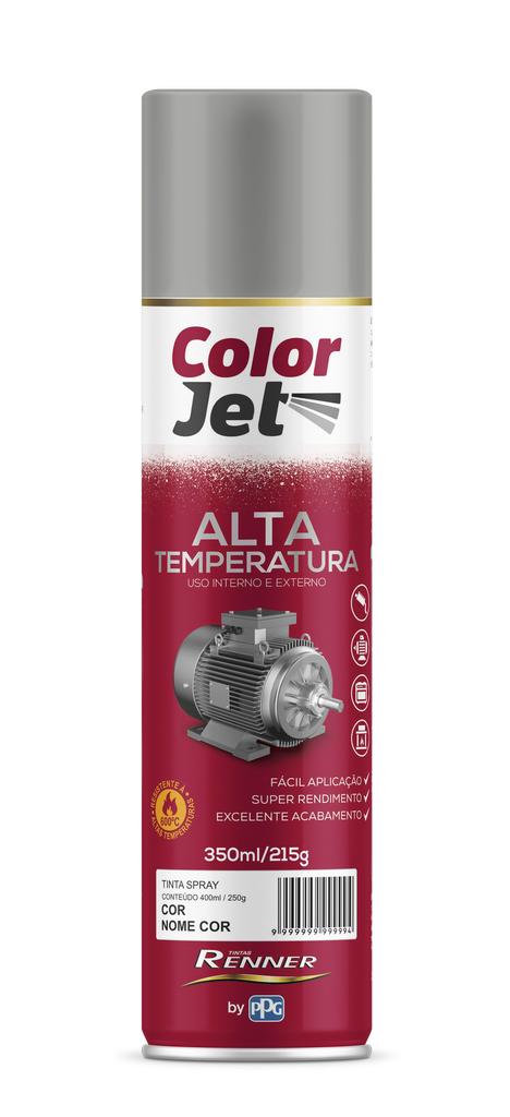 Spray Color Jet Alta Temperatura Mate Negro 350ml