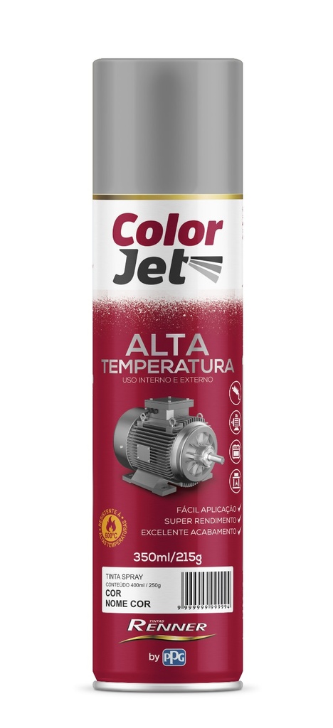 Spray Color Jet Alta Temperatura Mate Negro 350ml