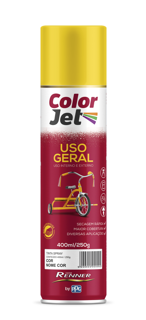 Spray Color Jet Uso General Negro Brillante 400ml