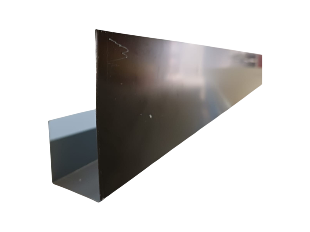 Lateral U Negra para teja Gravillada 90 x 40 x 40mm x 3m