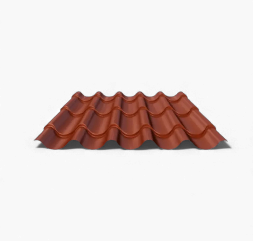 Techo Chapa PVC Teja Terracota Trapezoidal 4.5m x 1.08m
