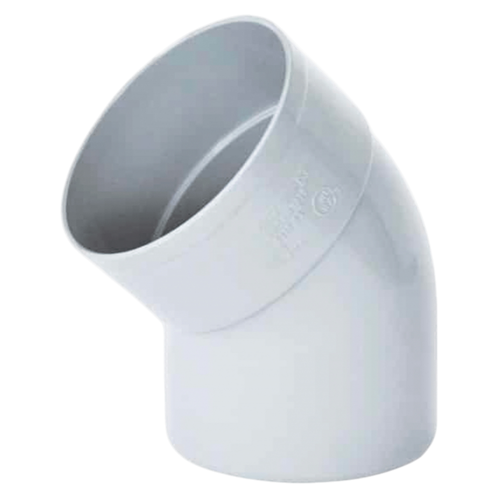 Codo PVC 40mm 45° x 3.2mm Macho/Hembra - Nicoll  
