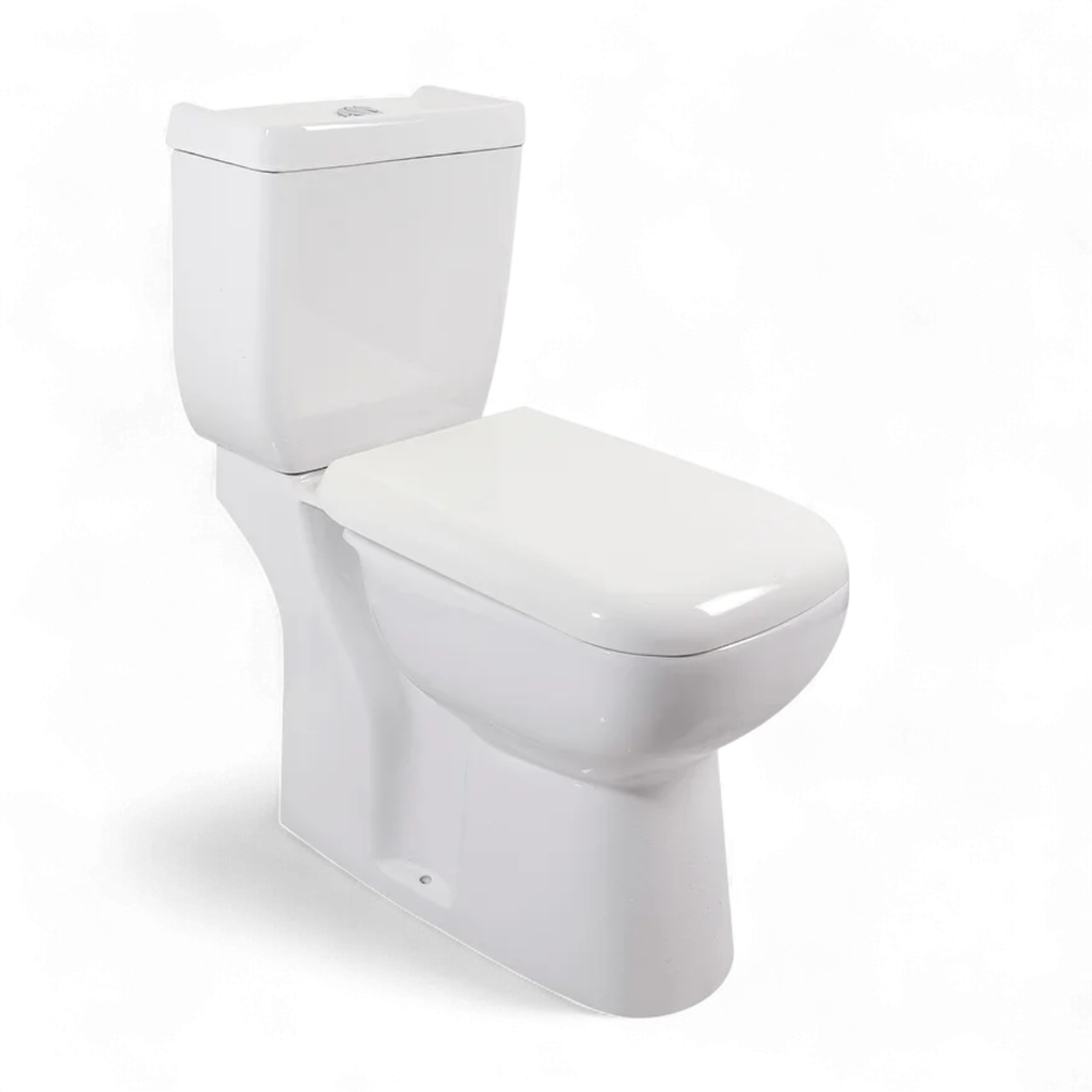 Inodoro Con Tapa Para Mochila Blanco Brillo Salida Horizontal + Tapa Malawi  HG-XFH041P-INOD-H