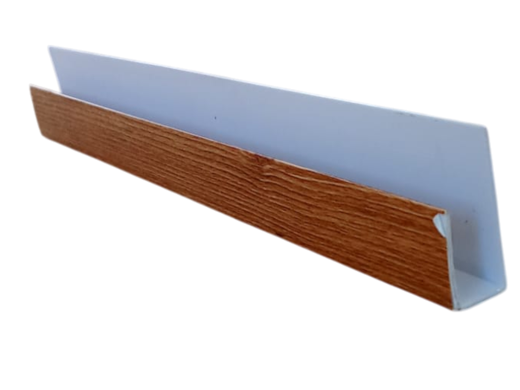 PVC Perimetral U Tipo J Tipo Madera x 5.95m - Rigído   