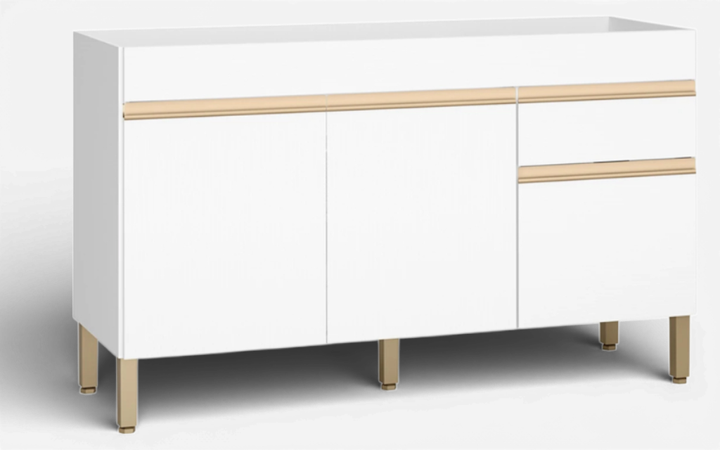 Mueble Modulo Bajo Mesada Sin Tapa Tres Puertas de 120cms