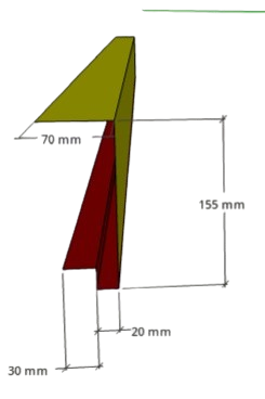 Lateral Frontal Panel Lana Roca 135mm 3m - Blanco MID