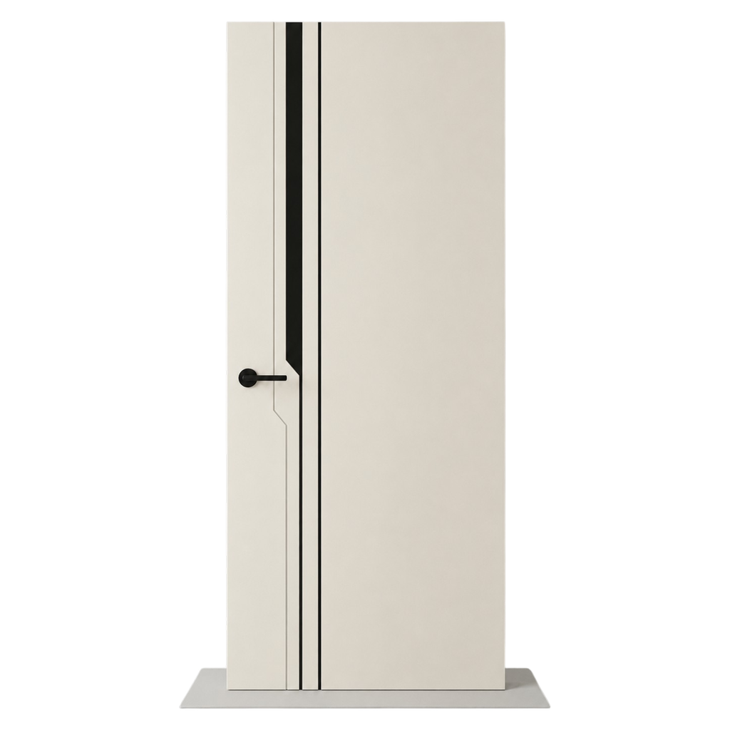 Puerta Interior HDF Greca Vertical con Marco Ajustable 2m x 80cm - 003