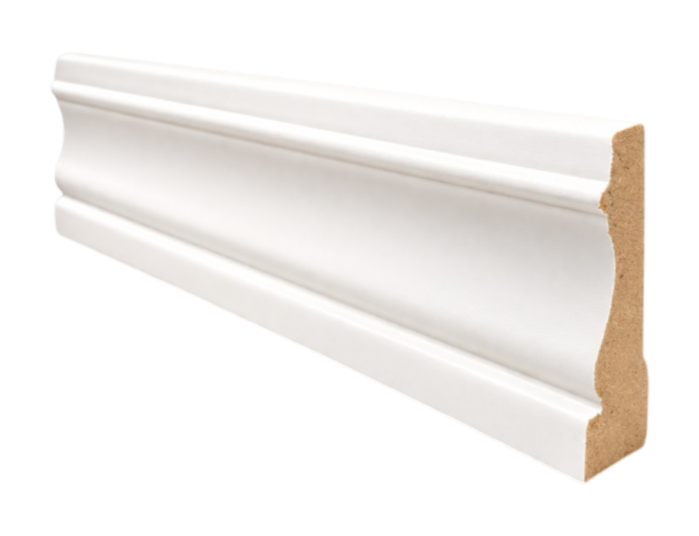 Zócalo Moldura MDF 15 x 70mm x 2.4m Blanco 8882