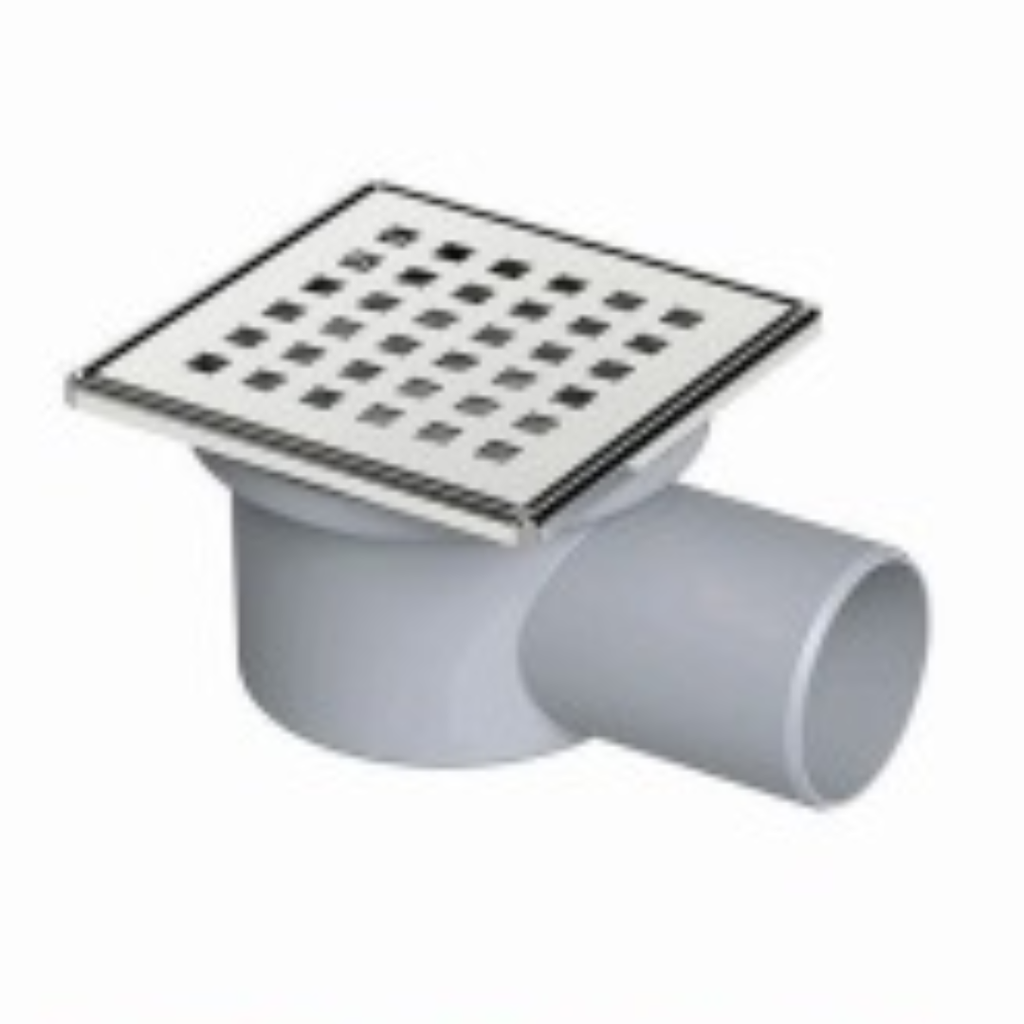 Desagüe 10 x 10 Salida Horizontal 40mm Acero Inox Pulido