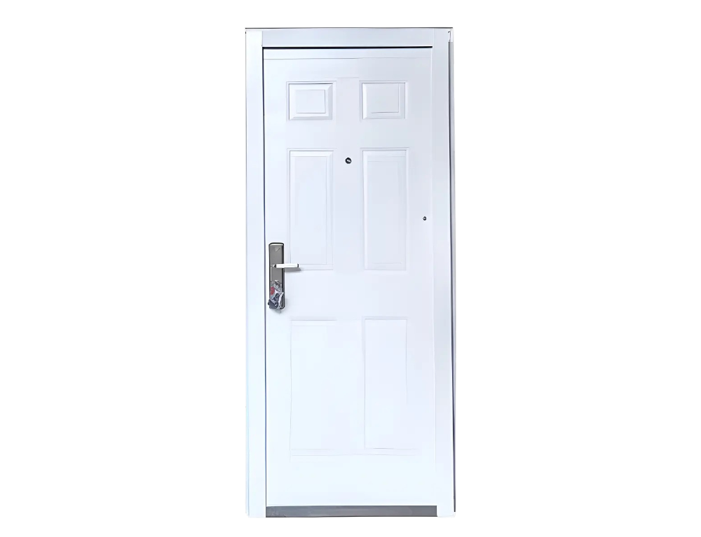 Puerta Exterior Seguridad Semiblindada 28 Kg Blanca 82cm x 2.05m Derecha