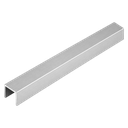 Perfil U aluminio plateado p/placas símil mármol 2.40 ML