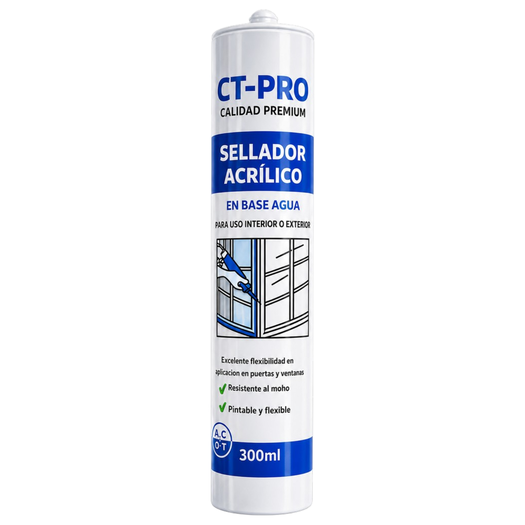 Sellador Acrílico Base Agua Flexible Blanco CT-PRO 300ml