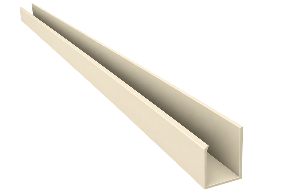 PVC Perimetral U Tipo J Beige Nogal x 6m - Plasbil