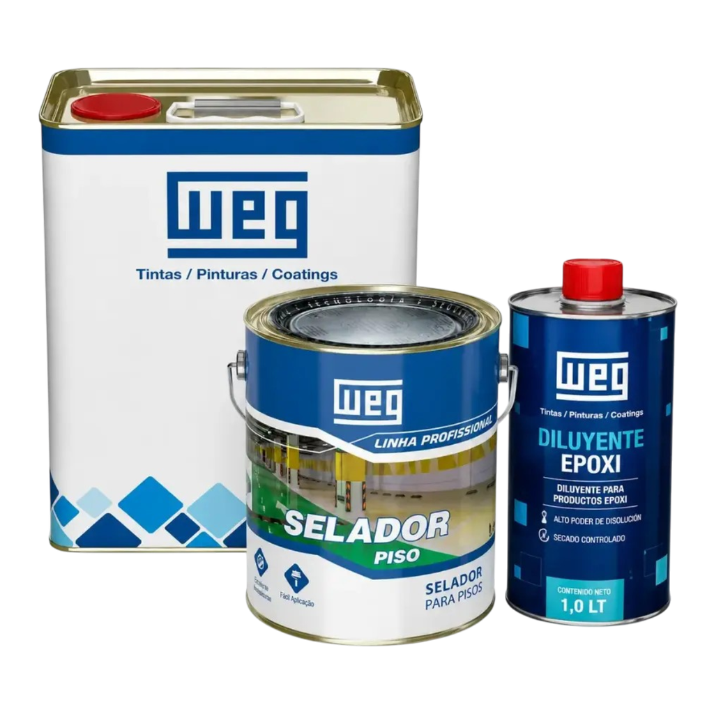 Sellador Epoxi Piso WEG Sin Solvente 100% Solidos (A+B) 1,8L + Diluyente