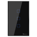 Interruptor de Pared Sonoff T3US3C-TX Wi-Fi RF 3 Botones Negro