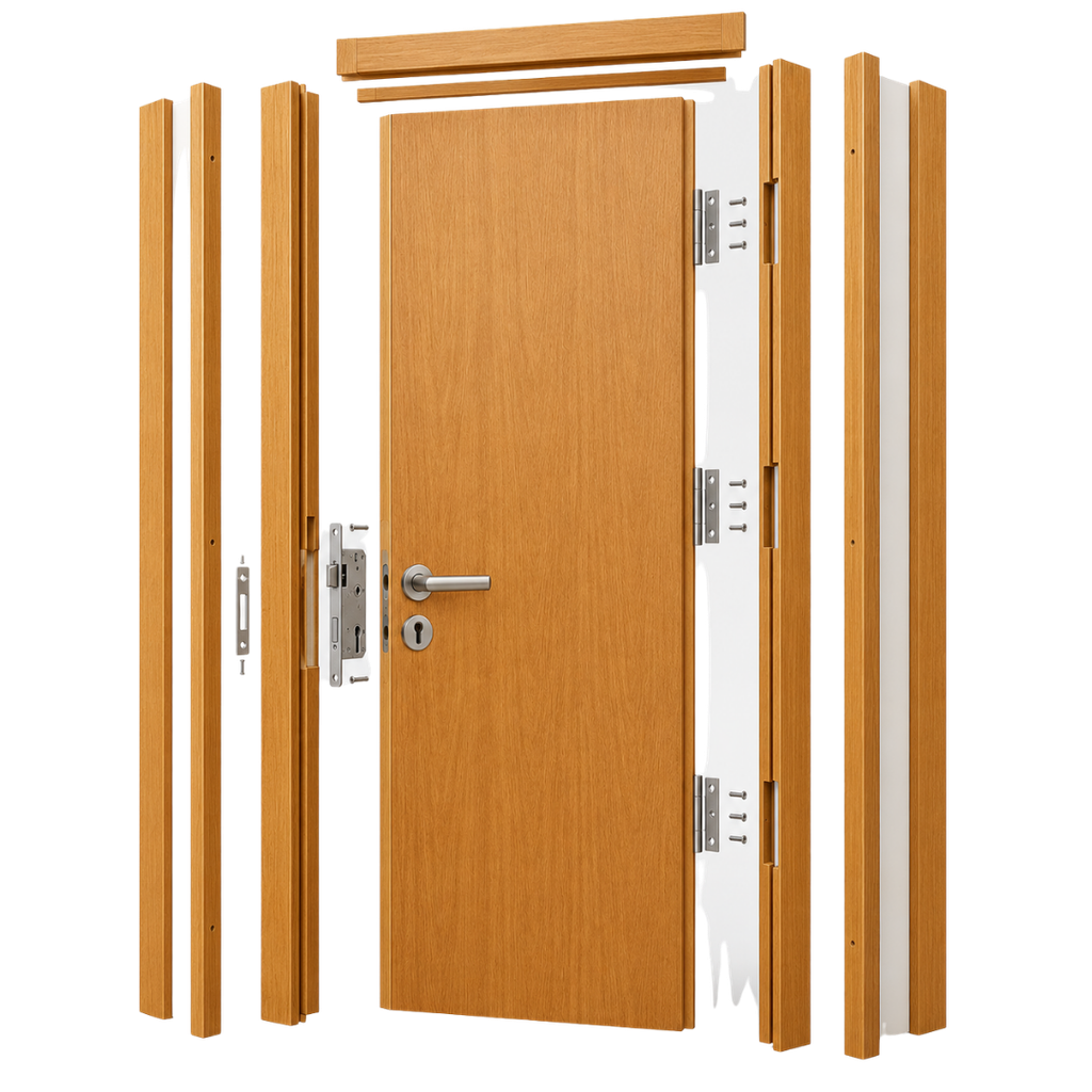 Puerta Interior HDF Laminada Madera Natural Brasil Nova 75 x 2,03 m Desarmada 