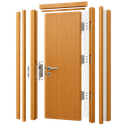 Puerta Interior HDF Laminada Madera Natural Brasil Nova 75 x 2,03 m Desarmada 