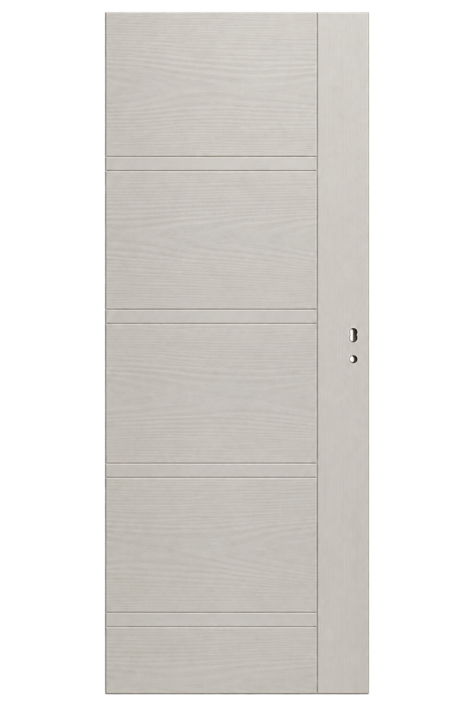 Puerta Interior HDF Madera Blanca 5 Paneles con Marco Ajustable 2,00 x 0,80 m