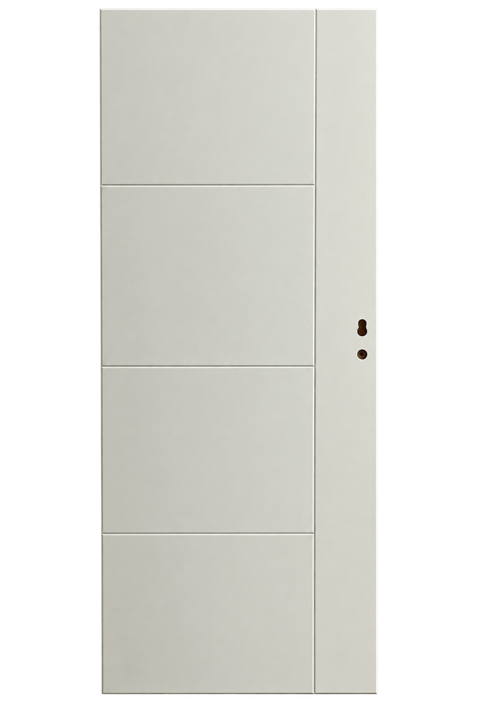 Puerta Interior HDF Lisa 4 Paneles Marco Ajustable 10cm 2m x 80cm