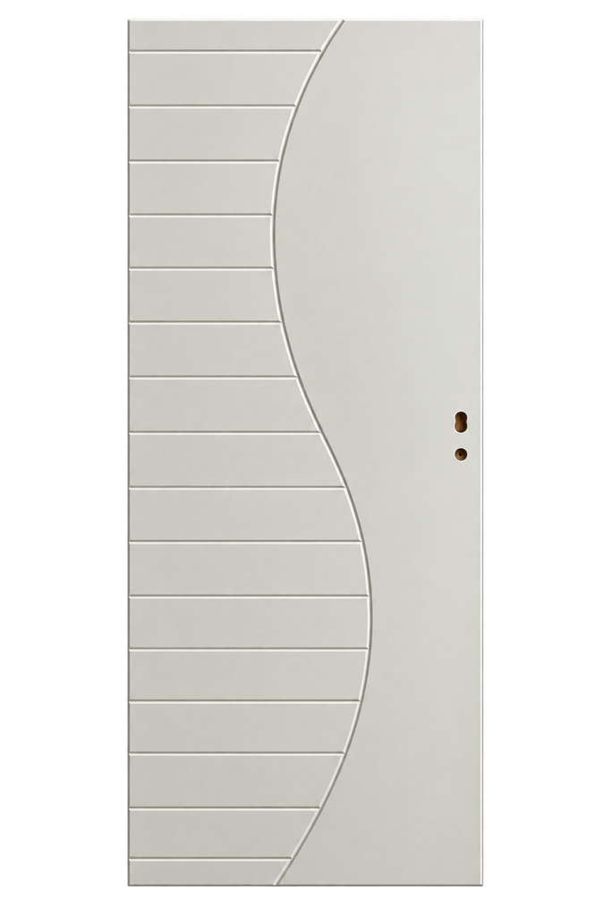 1. Puerta Interior HDF Greca Curva con Marco Ajustable 10 cm 2,00 x 0,80 m