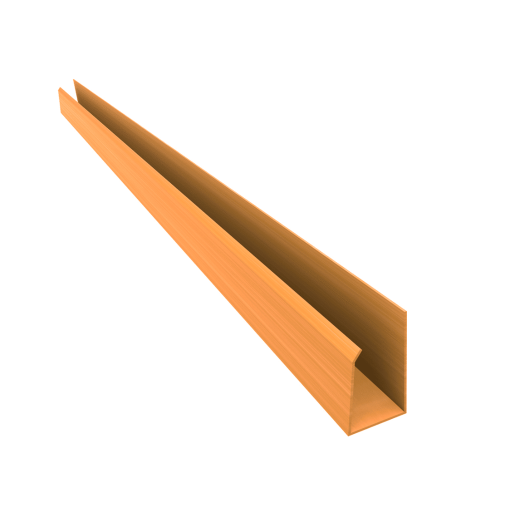 PVC Perimetral U Tipo J Natural x 6m - Plasbil