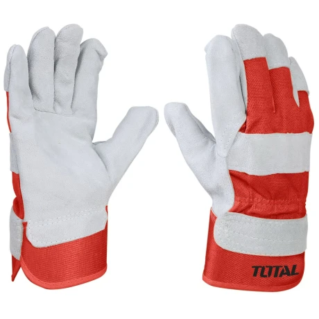 Guante Cuero Vaca Reforzado Cuero Extra Rojo 10.5´´ - TOTAL