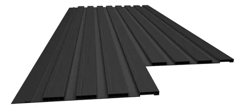 PVC Plasbil Wall Panel 3D RIP Decoracion Interior Negro 2.7m x 25cm