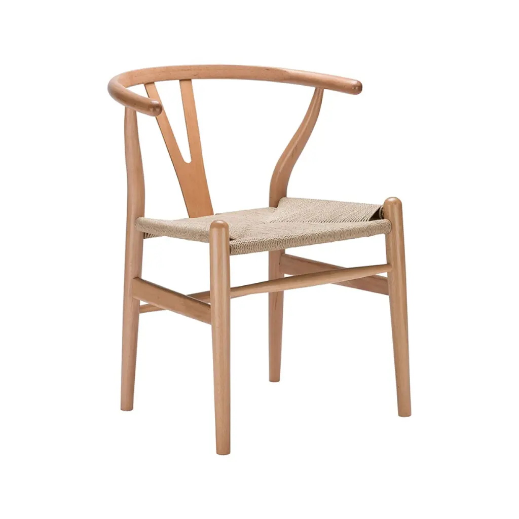 Silla Wishbone Ratán Madera Haya Natural (Res.75.5cm Aci.44.5cm)